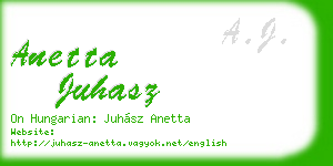 anetta juhasz business card